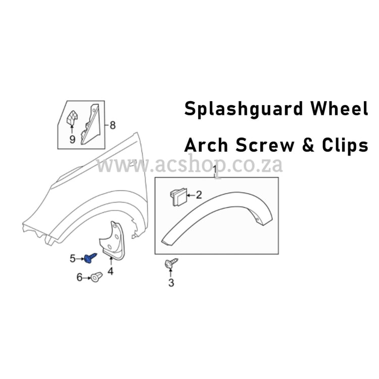 thumbnail image 2 of 1x Set Fender Wheel Arch Spreading Nut Clips & Torx Screws – For Audi, Skoda, VW – N90775001, N90821401, T25 2 of 5