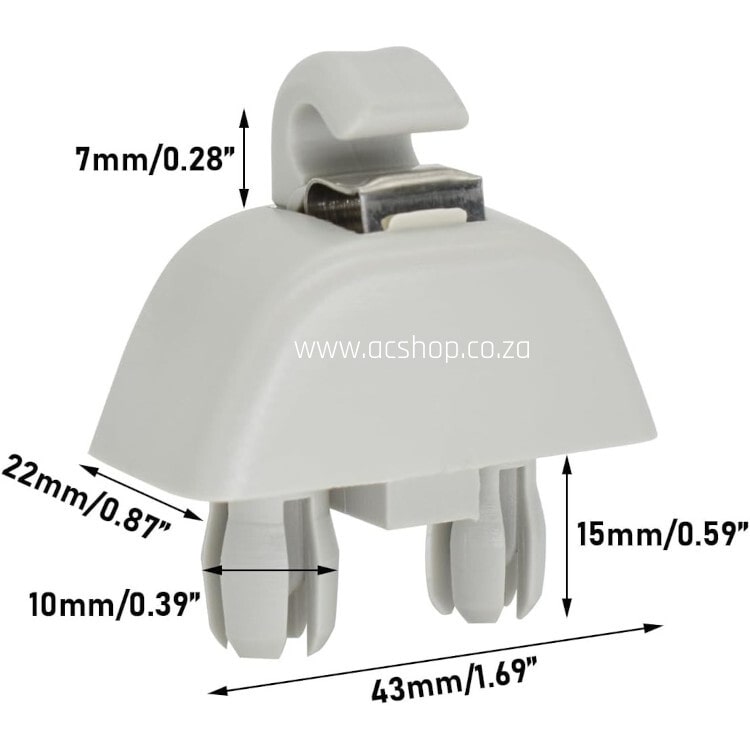 thumbnail image 2 of 2Pcs Gray Sun Visor Hook Clip For 2012-2015 Volkswagen Passat - NICECHOICE Replacement 2 of 5