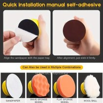 75mm 3-inch Round Yellow Rubber Sanding Block